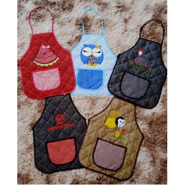 Imagem de Kit com 3 avental bordado infantil patchwork sortidos - Ebenézer Casa 