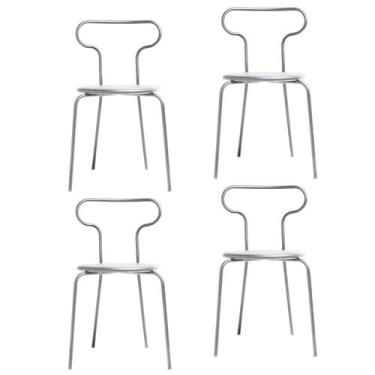 Imagem de Kit 4 Cadeiras Base Tubular Fixa Fantasminha Chef - Prima Design
