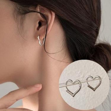 Imagem de Brinco Argola Coração - Aço Inox - Maria Pinho, Prata