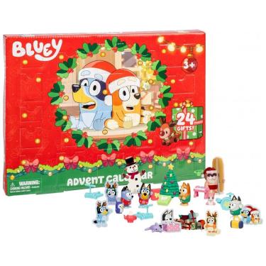 Imagem de Calendário do Advento de Natal Mini Figuras Bluey, 24 Dias de Contagem Regressiva com Bingo Festivo, Muffin e Meias, para Idades a partir de
