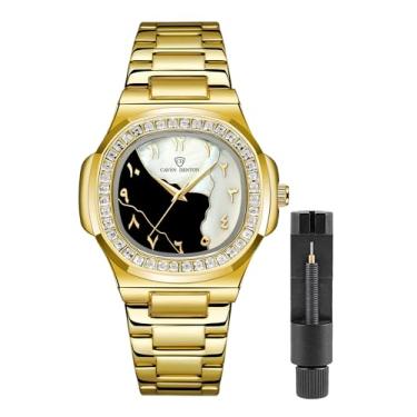 Imagem de Gosasa Relógios masculinos modernos de aço inoxidável, estilo luxuoso, quartzo luminoso, à prova d'água, mostrador analógico, relógio de pulso masculino, U, ouro, Negócios