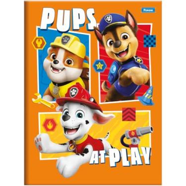 Imagem de Kit de Cadernos Brochurão, Foroni, Capa Dura, Patrulha Canina, 48 Folhas, Pacote com 5