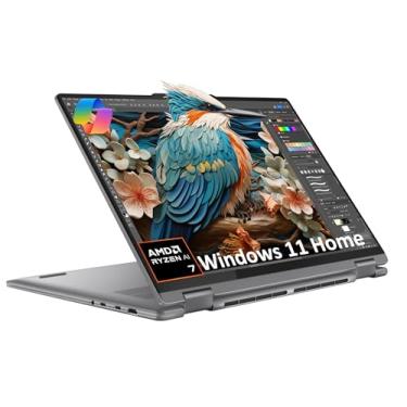 Imagem de Laptop Lenovo Yoga 7 7i 2 em 1 (tela sensível ao toque FHD de 16 polegadas, AMD Ryzen 7 8840HS (Beat i7-1355U), 16 GB de RAM, SSD de 1 TB), AI PC, teclado retroiluminado, impressão digital, webcam FHD