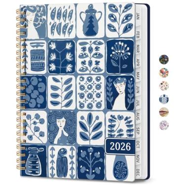 Imagem de Agenda 2026 – Agenda semanal e mensal, janeiro de 2026 a dezembro de 2026, agenda de calendário 2026 com encadernação em espiral, bolso interno, perfeito para material escolar de escritório em casa