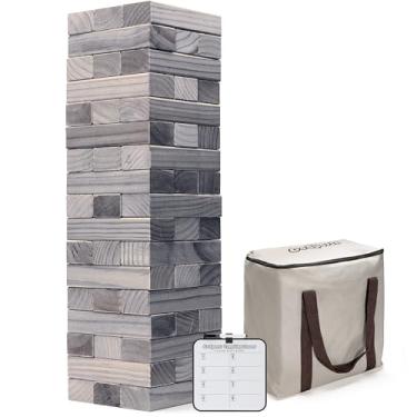 Imagem de GoSports Grande torre de cobertura de manchas escuras com regras bônus, começa em 3,8 m e cresce para mais de 9 cm, feito de blocos de manchas marrom premium