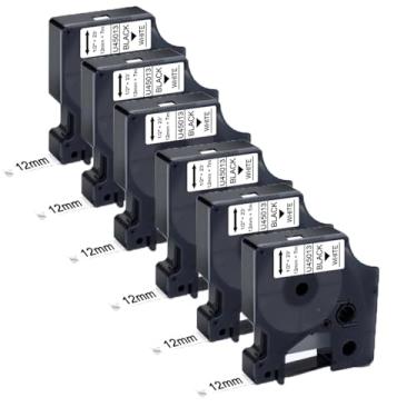 Imagem de Fita de etiqueta compatível Dymo D1 45013 substitui para refis de etiquetadora DYMO a45013 S0720530, preto sobre branco, 1/2 polegada x 23 pés para Dymo LabelManager 160 280 210D 420P 360D PnP