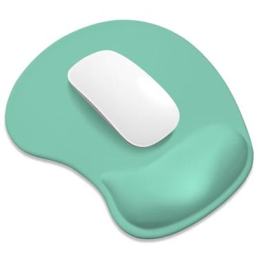 Imagem de ITNRSIIET Mouse pad ergonômico, descanso de pulso de gel acolchoado, base antiderrapante, superfície lisa, compatível com todos os ratos para escritório e jogos, acessório de mesa, 24 x 21 cm, acento