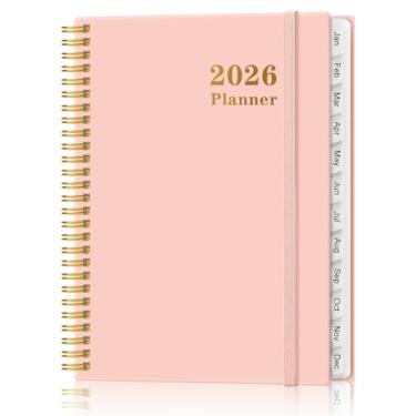 Imagem de Agenda 2026 para mulheres e homens - Agenda mensal e semanal de janeiro de 2026 a dezembro de 2026, planejamento estudantil com 12 abas para material escolar de escritório, bolso interno, 21,6 cm x 28