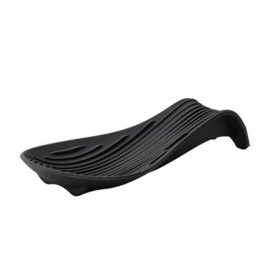 Imagem de Prateleira de silicone preta, 1 peça, suporte para colher de sopa, bandeja de armazenamento de colher única, pratos de cozinha, utensílios de mesa