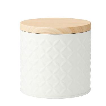 Imagem de Lata Biscoito Bala Organizador Decorativo Metal Branco