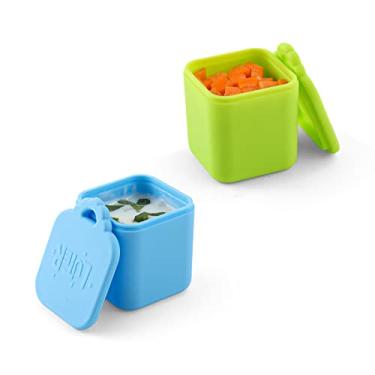Imagem de 2 recipientes de molho, serve apenas para os quais foi redesenhado, recipiente de molho de salada de silicone de 118 ml, recipiente para molho de molho com tampas para almoço escolar, piquenique