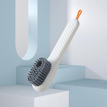 Imagem de Escova de limpeza de sapatos para limpeza de silicone macio, esfrega, cabo longo multifuncional, Branco