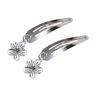 Imagem de Clipe de cabelo punk, simples, combina com tudo, fixe, cruz, urso, gota de água, clipe lateral para animal de estimação, corrente de cereja (flor)