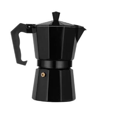 Imagem de Cafeteira Italiana Preta Black 6 Xicaras Express Luxo Aluminio Grande Manual