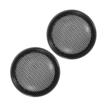 Imagem de Edinstry Kit de capa de grade de alto-falante de 2,5 cm, mini protetor de buzina de malha para áudio de carro faça você mesmo com construção de plástico e ferro, protetor de grade preta à prova de