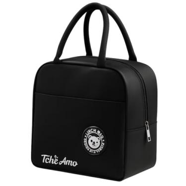 Imagem de Bolsa Térmica Marmita Lancheira Escolar Fitness Academia Passeios Conserva Quente e Frio Compacta e Elegante (Preto)