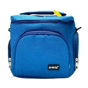 Imagem de Bolsa Térmica Marmita, 7 Litros, Couro Sintético, Impermeável, com Alça de Ombro, para Trabalho, Academia, Escola e Viagem (AZUL)