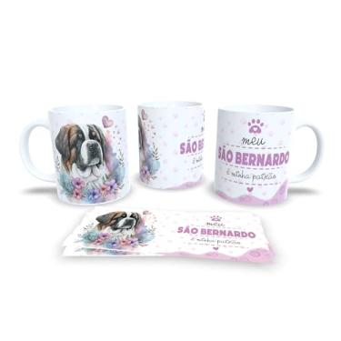 Imagem de Caneca Decorativa de Cerâmica com Design de Beagle, 325ml, Branca com Estampa Floral e Texto 'Meu Beagle é Minha Paixão', para Amantes de Cães (13204)