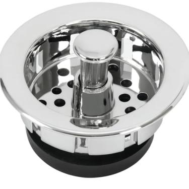 Imagem de Ralinho Cestinha Válvula para Pia de Cozinha Americana 3.1/2 – Corpo ABS Cromado e Tampa Inox Antientupimento