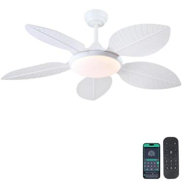Imagem de Ventilador de teto Wiviniya Tropical 48 polegadas com luzes e controle