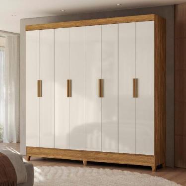 Imagem de Guarda Roupa Casal 8 Portas com Pés Marabá Moval, Freijo Off White