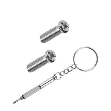 Imagem de Glintbay Conjunto de 2 peças de parafusos Phillips planos e 1 peça de chave de fenda multifuncional para óculos de sol RayBan RB8313 58 mm 61 mm/RB8301/RB8313/RB3530/RB4234/RB4202