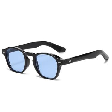 Imagem de Óculos de Sol Masculino e Feminino Rivets Punk com Estampa de Leopardo, Proteção UV400, Ideais para Esportes ao Ar Livre, Corrida e Ciclismo, nas Cores Preto e Azul