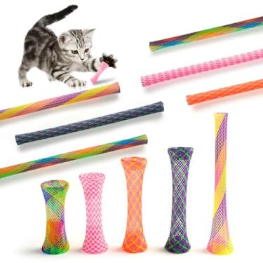 Imagem de Pacote com 30 brinquedos interativos coloridos para gatos ou gatinhos com mola