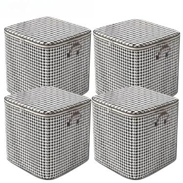 Imagem de 4 Caixa Saco Organizador Cobertor Edredom Guarda Roupa Armário Anti-Poeira Umidade Insetos Multiuso(4 UN—100L)