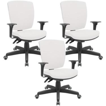 Imagem de Kit 03 Cadeiras De Escritório Diretor Office Giratória Preto Alta Flex