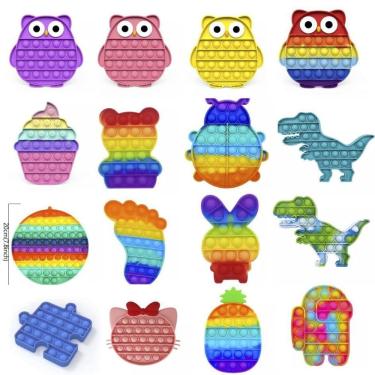 Imagem de 4 unidades pop it fidget toy pop bubble sensorial variados