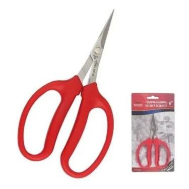 Imagem de 2X Tesoura Colheita Desbaste Raleio Bonsai Uva 6Pol Corneta