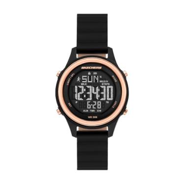 Imagem de Skechers Relógio feminino Fairhaven digital preto de silicone (modelo: SR6347)