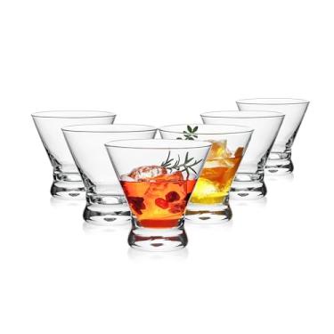Imagem de OUWO Conjunto de 6 copos de martini, copos de coquetel de martini sem haste de 227 g para Margarita, Cosmopolitan, Manhattan, Home Bar, Gimlet, Pisco Sour, Brandy, Crystal Clear