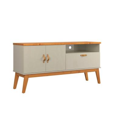 Imagem de Rack Estante Sirius 1.4 3 Portas Off White Com Cinamomo