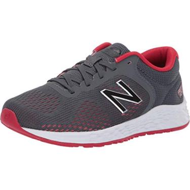 Imagem de New Balance Tênis de corrida unissex infantil Fresh Foam Arishi V2 com cadarço, Metálico/vermelho energético, 10.5 Wide Little Kid