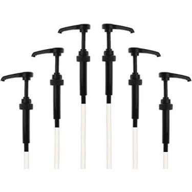 Imagem de Black Coffee Syrup Pump for 750 ml Bottles (Pack of 6) - Fits Upouria, Torani Syrups, Davinci, (Monin 1 Liter Plastic Bottle Only), and Jordan's Skinny Syrups