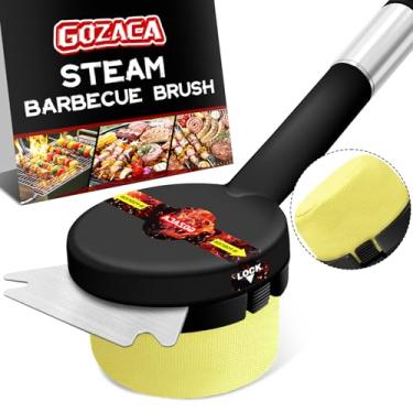 Imagem de Escova de churrasqueira, cabeça de limpeza substituível para churrasco, sem cerdas, segura para grades de aço inoxidável e ferro fundido, fibra de aramida premium, pode ser lavada na lava-louças