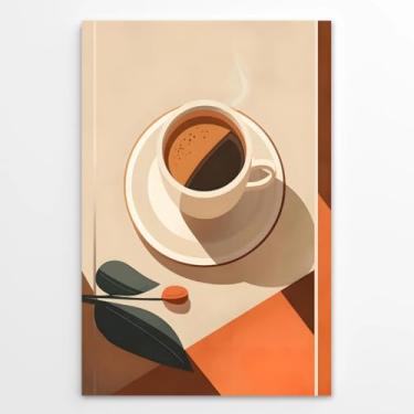 Imagem de Arte de parede de café retrô dos anos 70, pôster expresso vintage, impressão em tela de terracota, decoração estética minimalista para cozinha, café, bar, quarto, decoração de parede de casa 30 x 45