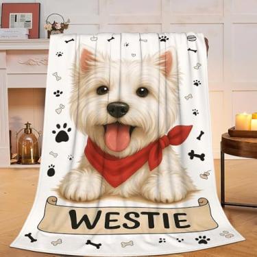 Imagem de Westie Cobertor Westie Presentes para Mulheres Meninas Lindo Cachorro Cobertor para Amantes de Cachorros Flanela Macia Confortável Lã Fuzzy West Highland Roupa de Cama Quente para Crianças Adultos 101