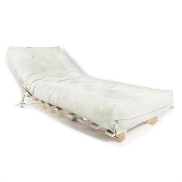 Imagem de Sofa Cama Solteiro Futon Dobrável Branco Off Acquablock