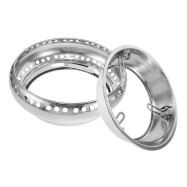 Imagem de Parliky Protetor de vento de aço inoxidável para fogão a gás escudo duplo de economia de energia para cozinhar ao ar livre sem base para maior estabilidade e desempenho