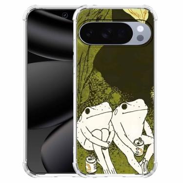 Imagem de Nsyosio Capa de sapos fofos para Google Pixel 10/10 Pro, estampa animal estética, capa de telefone de TPU macio e legal, px10