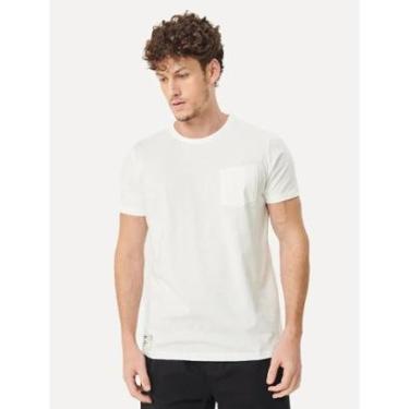 Imagem de Camiseta King & Joe Masculina Slim Eco Crewneck Pocket Off-White-Masculino