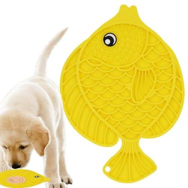 Imagem de Shakven Tapete de alimentação para cães, alimentador lento para gatos, tapete para alimentação lenta de gatos | Tapete para comer animais de estimação em forma de peixe,Brinquedos de enriquecimento de