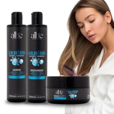 Imagem de KIT ALHE Hialurônico – Shampoo, Condicionador e Máscara Capilar Veganos com Ácido Hialurônico para Hidratação Profunda, Maciez Imediata, Brilho Intenso e Recuperação dos Fios Ressecados