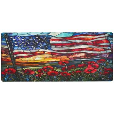 Imagem de SEHANY Tapete de mouse grande com bandeira americana, 89,9 x 39,9 cm, antiderrapante, para jogos, base de borracha de 3 mm, protetor de mesa, laptop, mesa para jogadores, desktop, escritório e casa