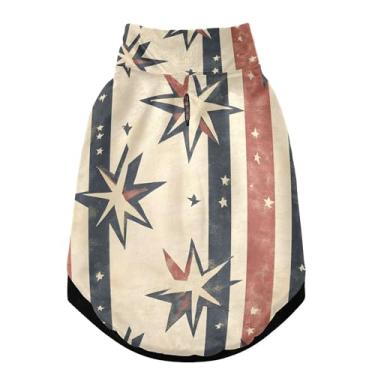 Imagem de SEHANY Casaco de cachorro com bandeira americana para cães pequenos, superquente, à prova de vento, jaqueta macia e aconchegante para animais de estimação, moletom para clima frio na neve com furo de