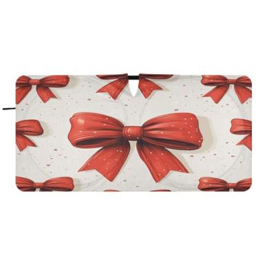 Imagem de Blueangle Protetor solar de para-brisa com arco vermelho - 157,5 cm x 81,3 cm dobrável para janela dianteira do carro bloqueia raios UV viseira de sol (120)