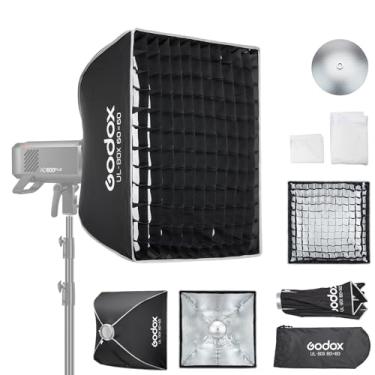 Imagem de Godox Guarda-chuva Softbox 60 cm * 60 cm / 23,6 pol. * 23,6 pol com difusor de grade de configuração rápida Bowens Mount Softbox Compact Photography Lighting Softbox para fotografia fotográfica
